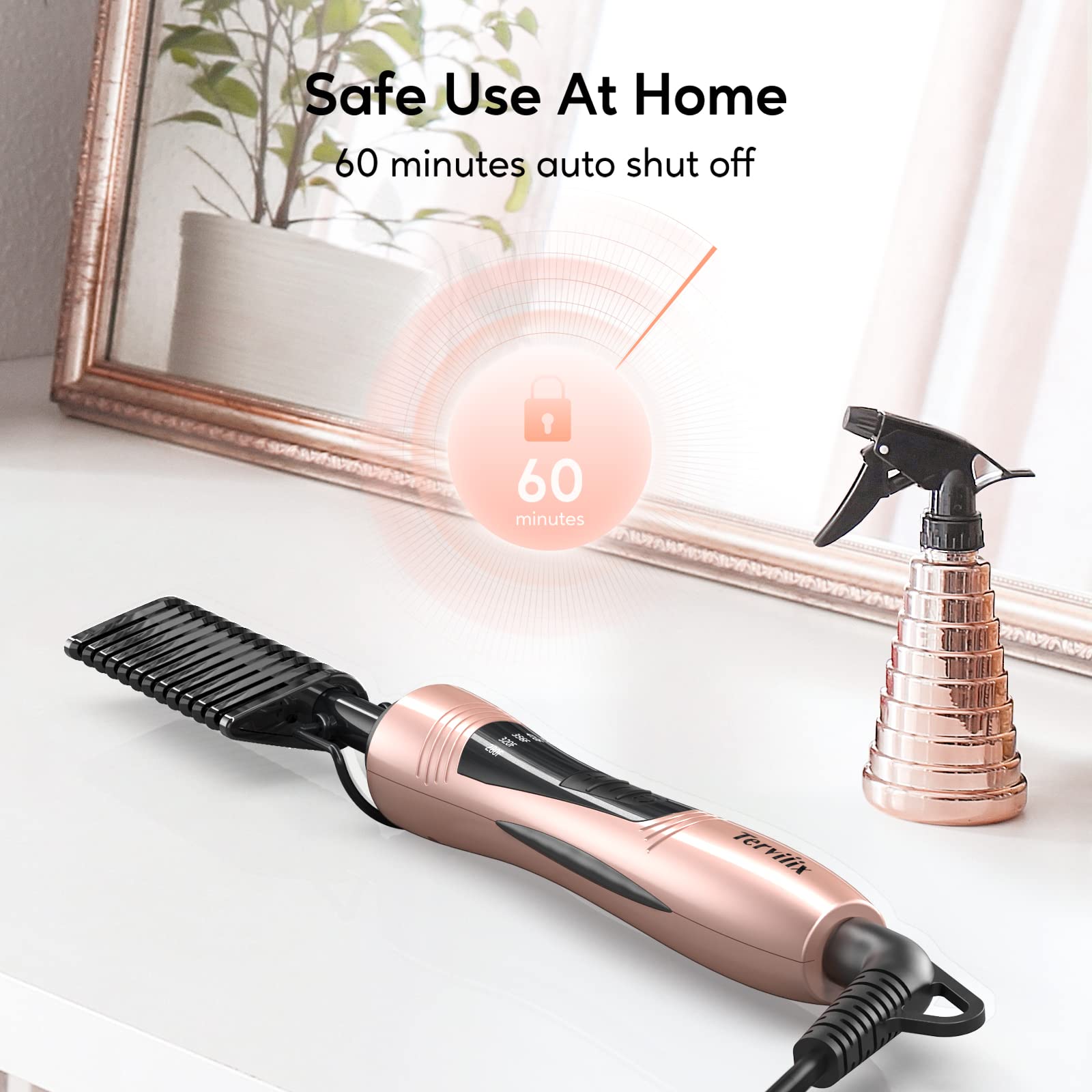 Dual voltage 110-240V for travel-ready styling with Terviiix