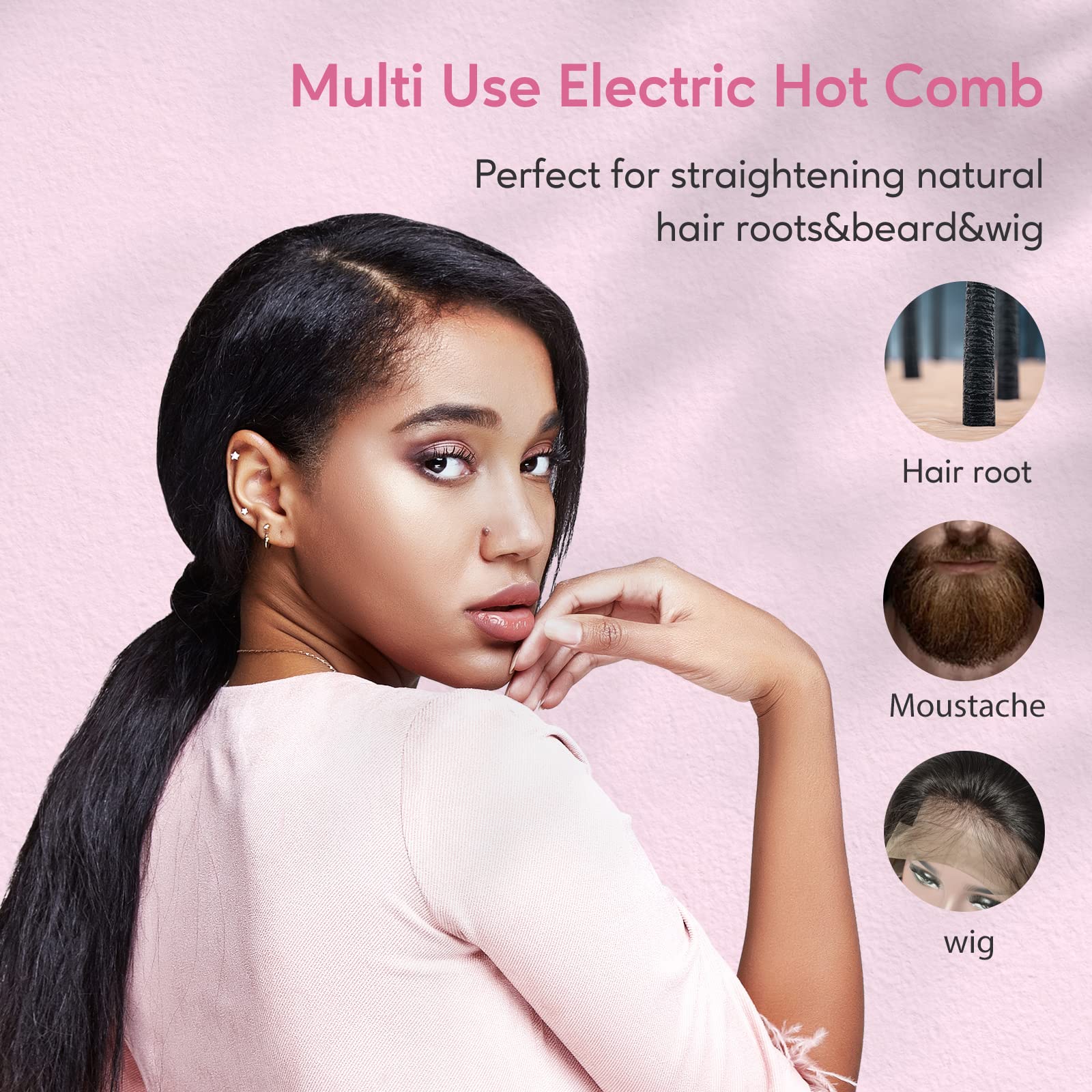 Terviiix hot comb with 360-degree swivel cord for easy movement