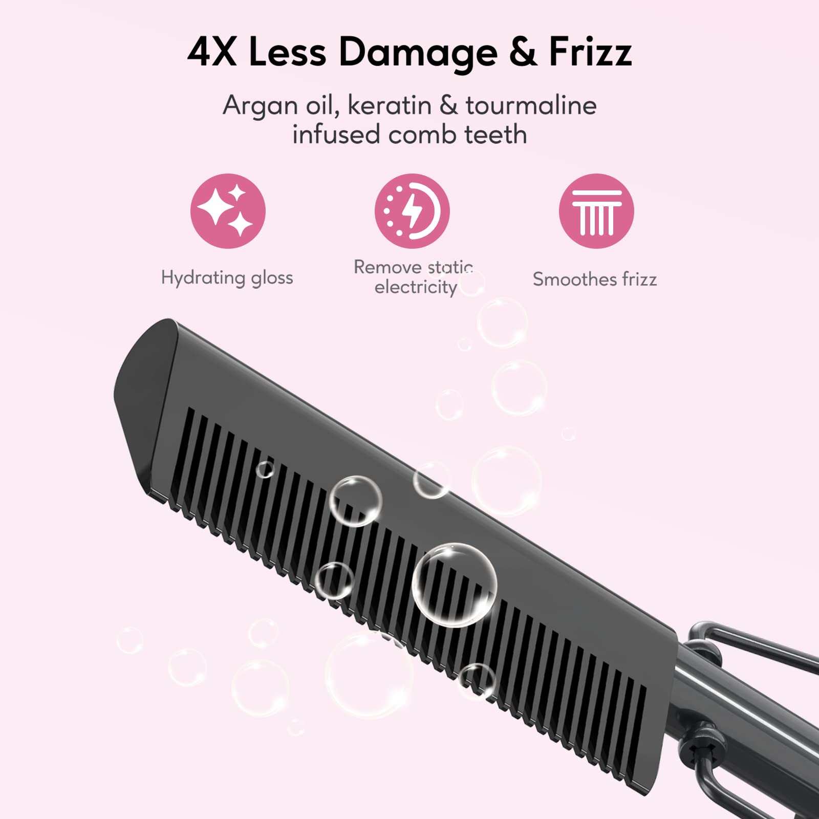 Terviiix hot comb auto shut-off feature enhances safety when left unattended
