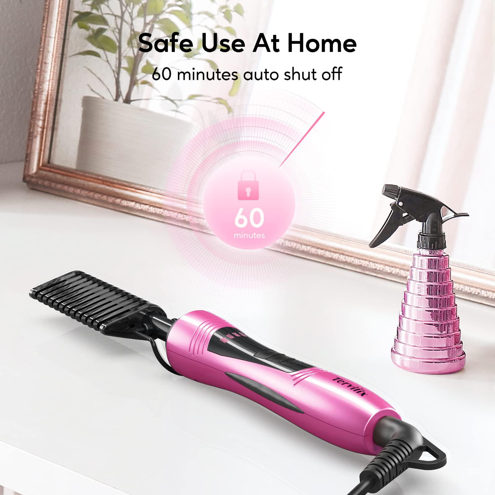 Terviiix hot comb with dual voltage supports travel worldwide