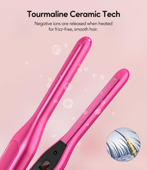 Terviiix mini flat iron smoothing baby hair along the hairline