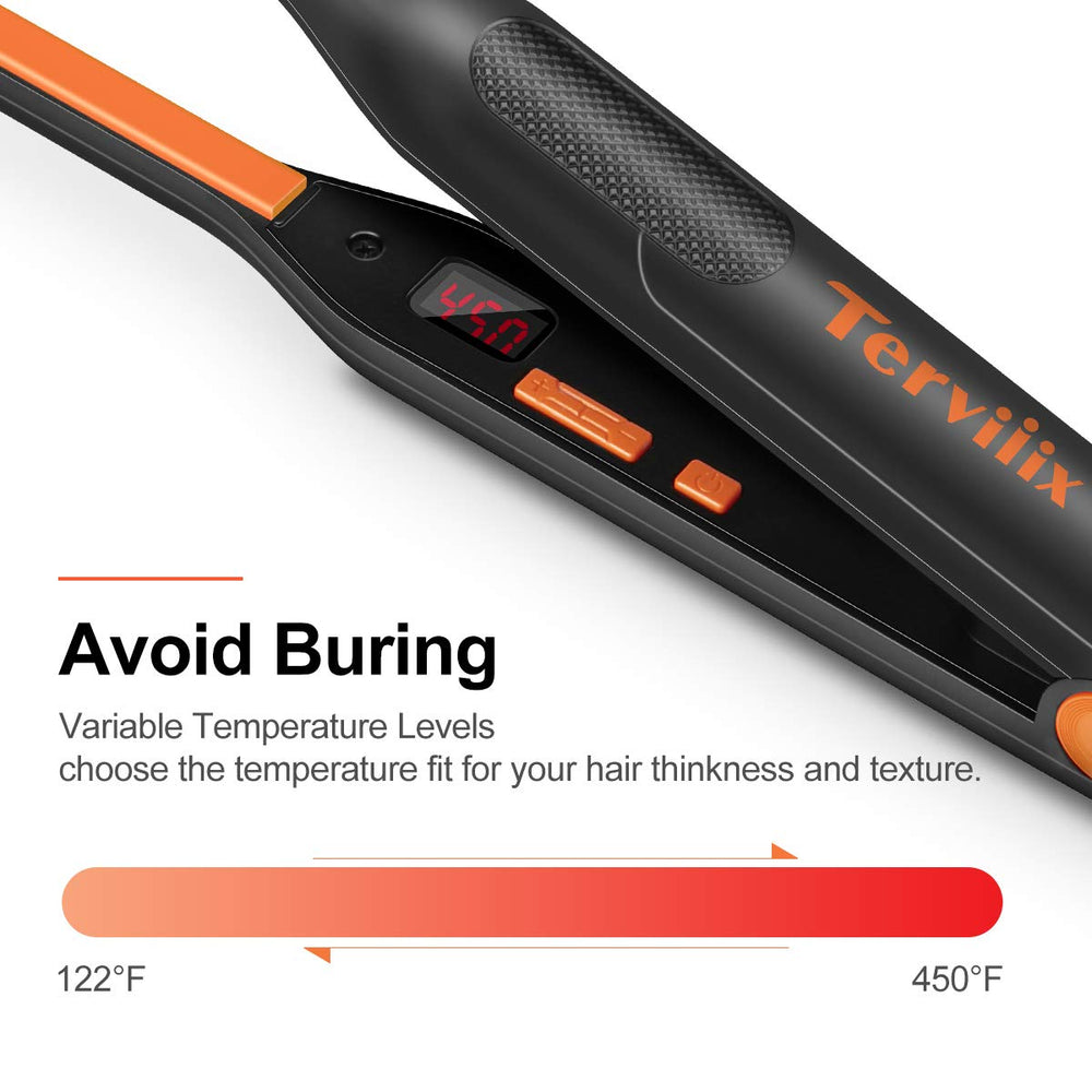 Terviiix flat iron displays real-time temperature for precise heat control.