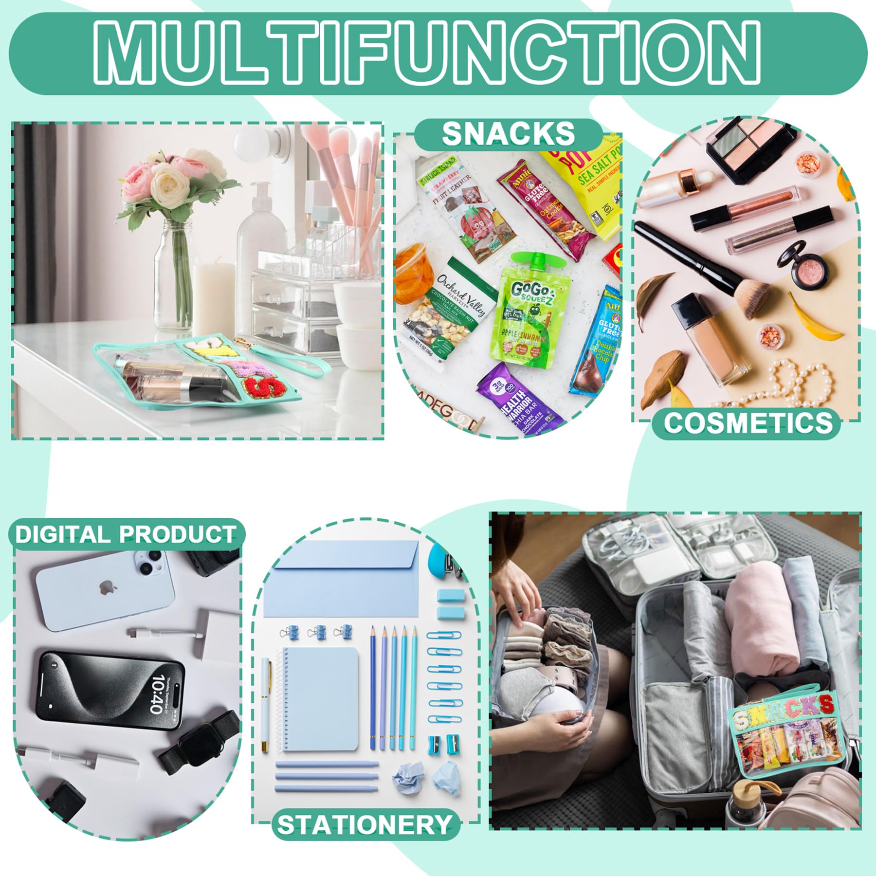 TESAFNG clear window lets you spot cosmetics, snacks, and essentials at a glance