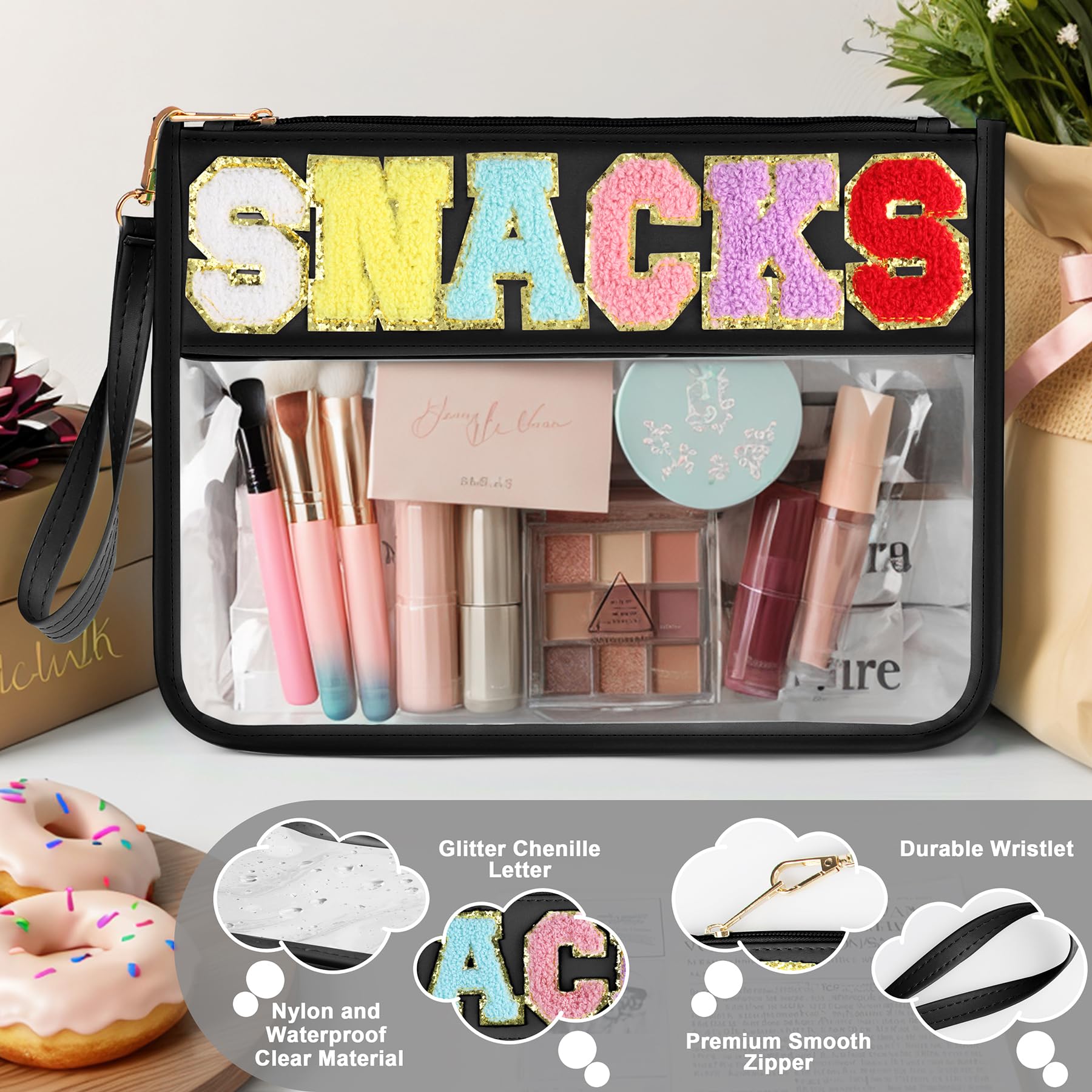 TESAFNG Snack Bag clear zipper design helps quick contents check.