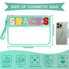 TESAFNG snack bag front chenille stitch adds premium texture and quick content recognition