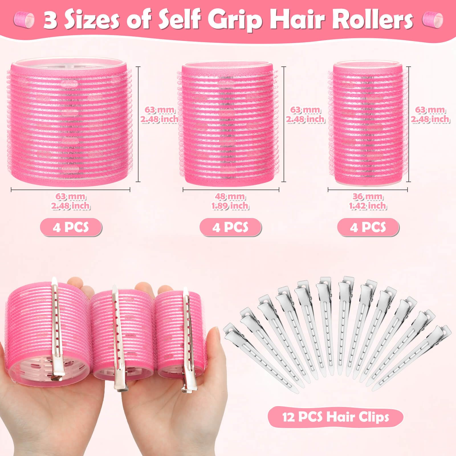 Tetutor stainless steel clip 12pcs secures curls during set.