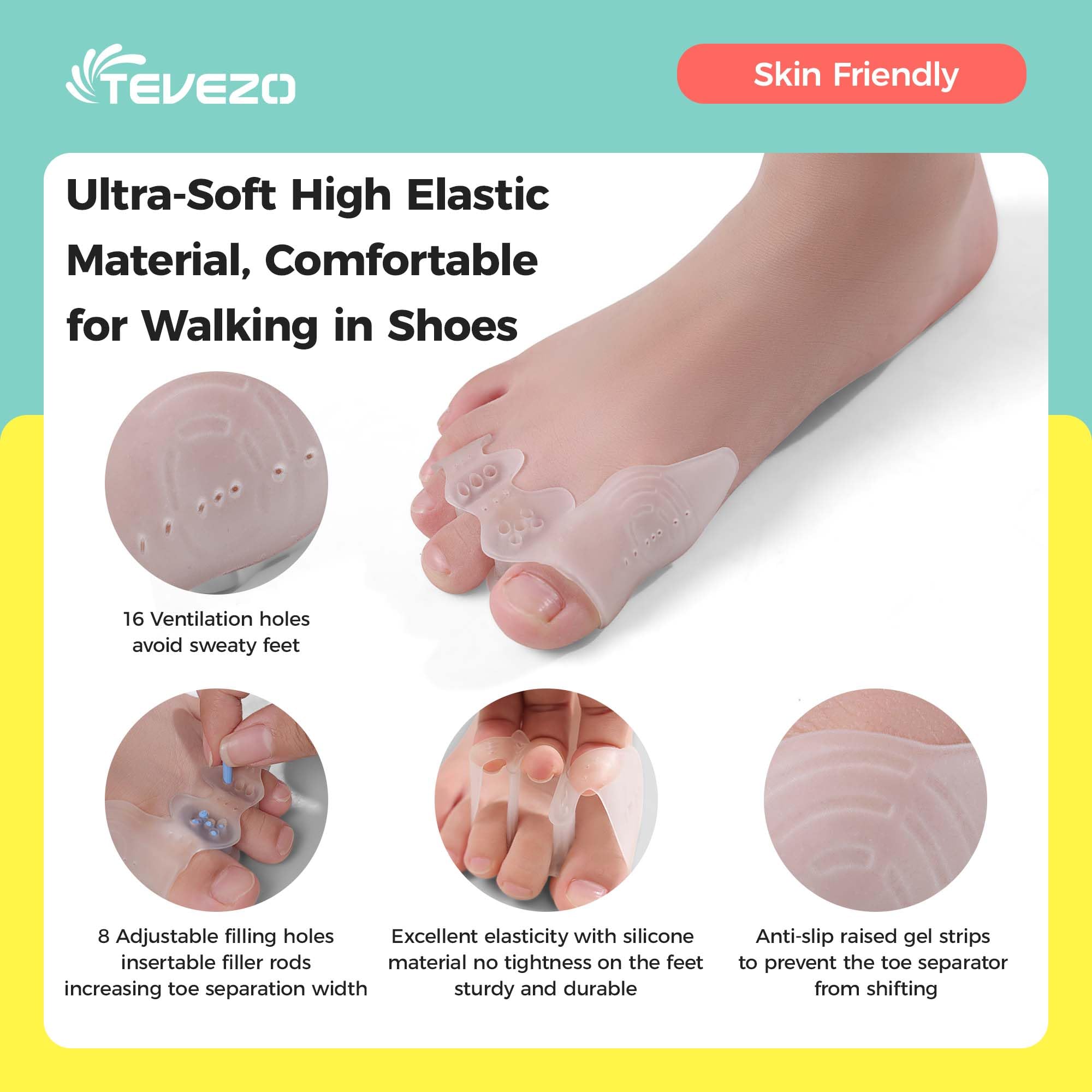 Tevezo corn removal toe pad supports gentle corn relief during daily use.