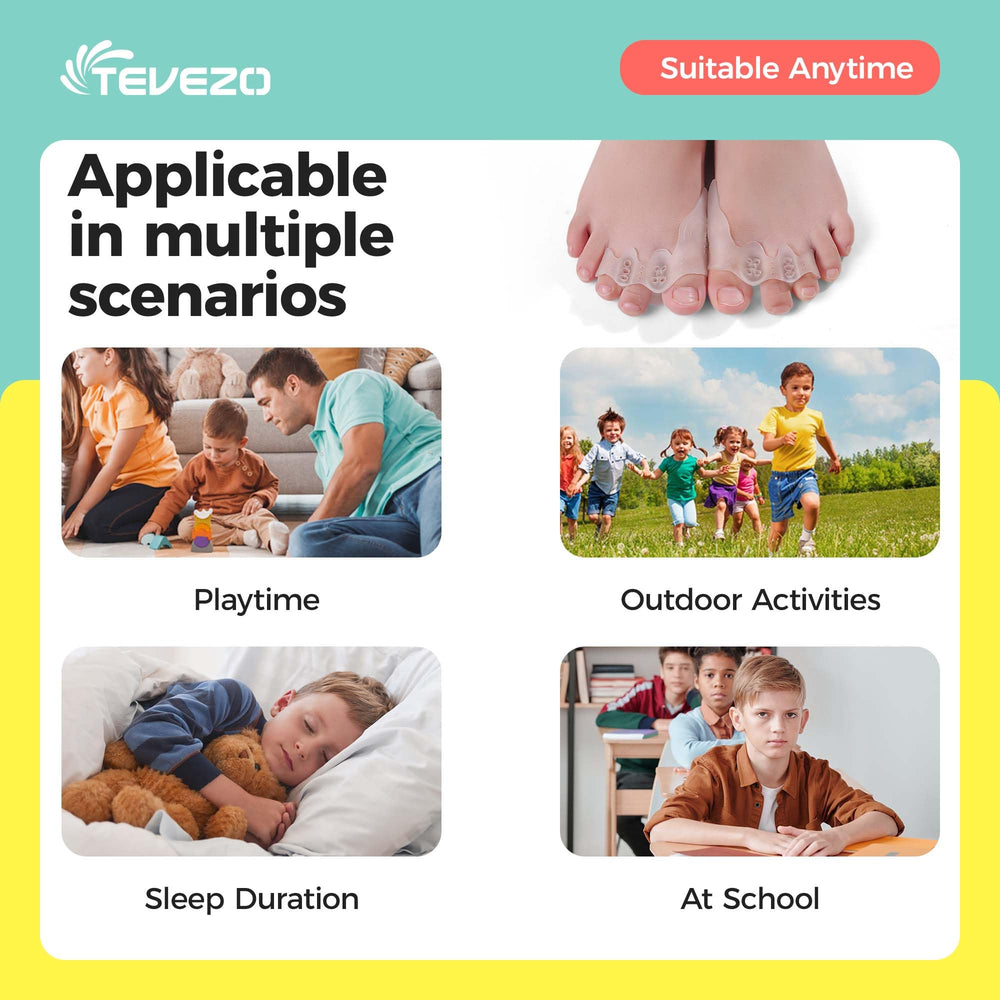Tevezo overlapping toes separator aids alignment and comfort.