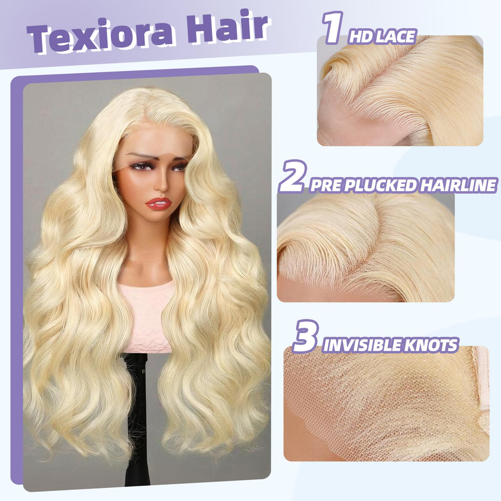 Texiora 13x6 lace front wig with deep parting options