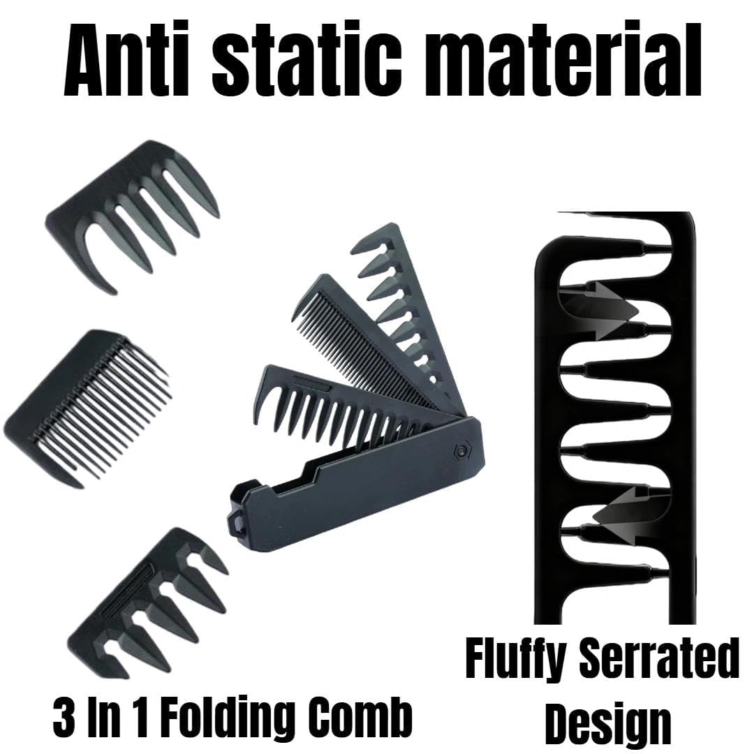 Texturizing Comb with ergonomic, non-slip grip for comfortable use.