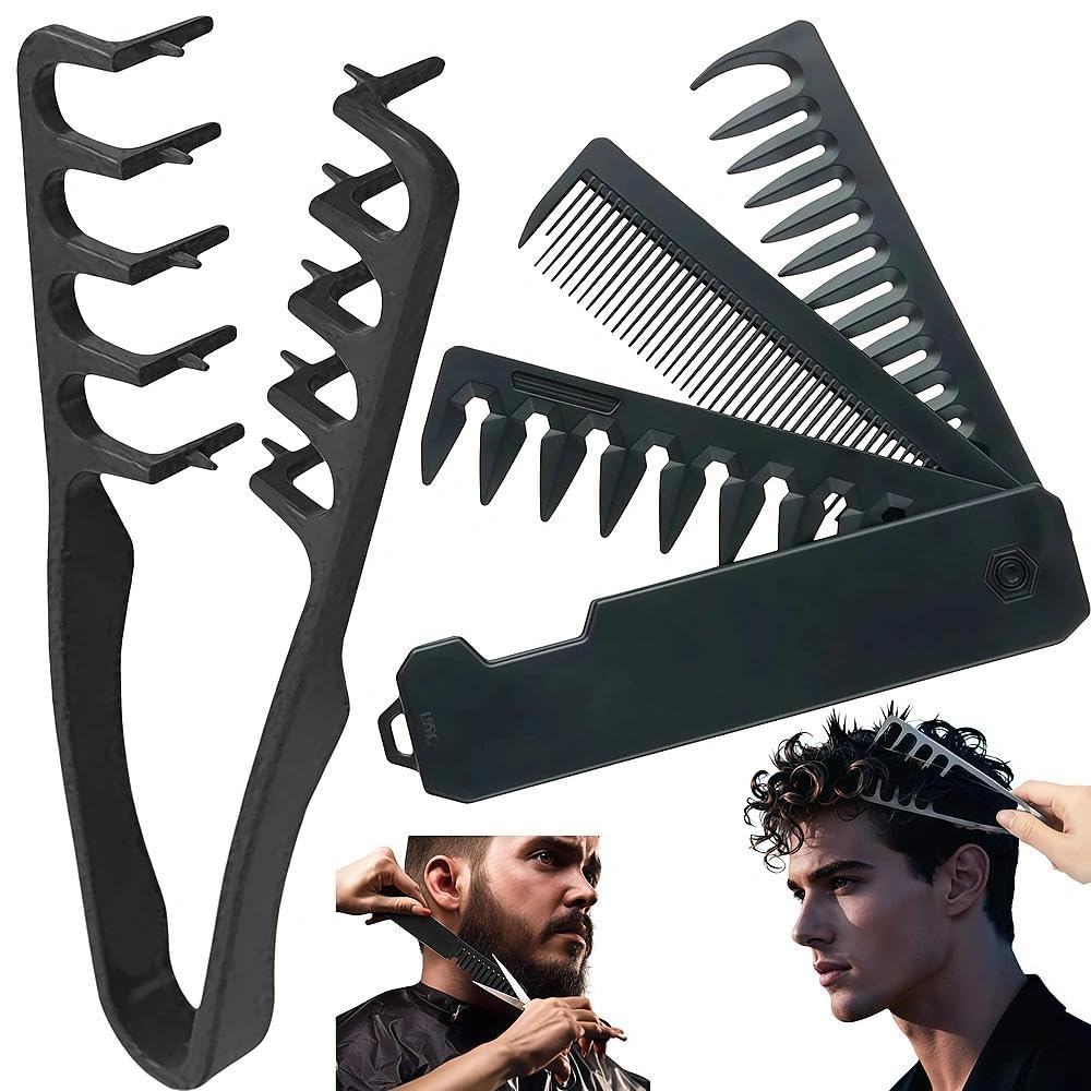 Texturizing Comb shown lifting roots for fuller volume on all hair types.