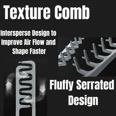 Texturizing Comb wide-tooth design detangles without pulling.