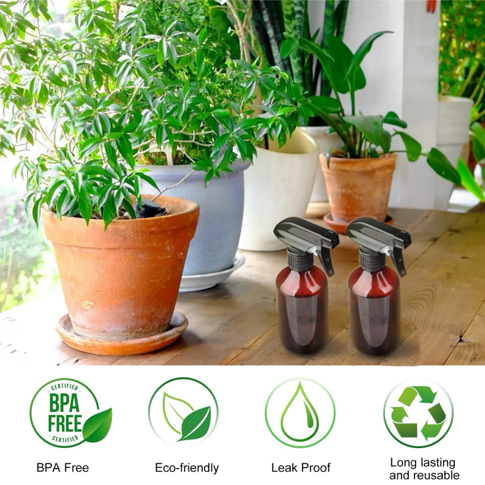 Teyssor 2-pack spray bottles provide convenient, refillable home containers.