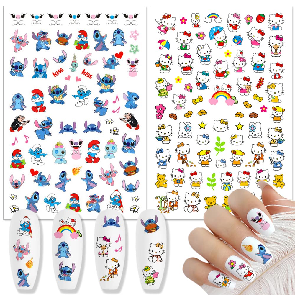 Tezocr pegatinas uñas diseños dulces para manicura casera.