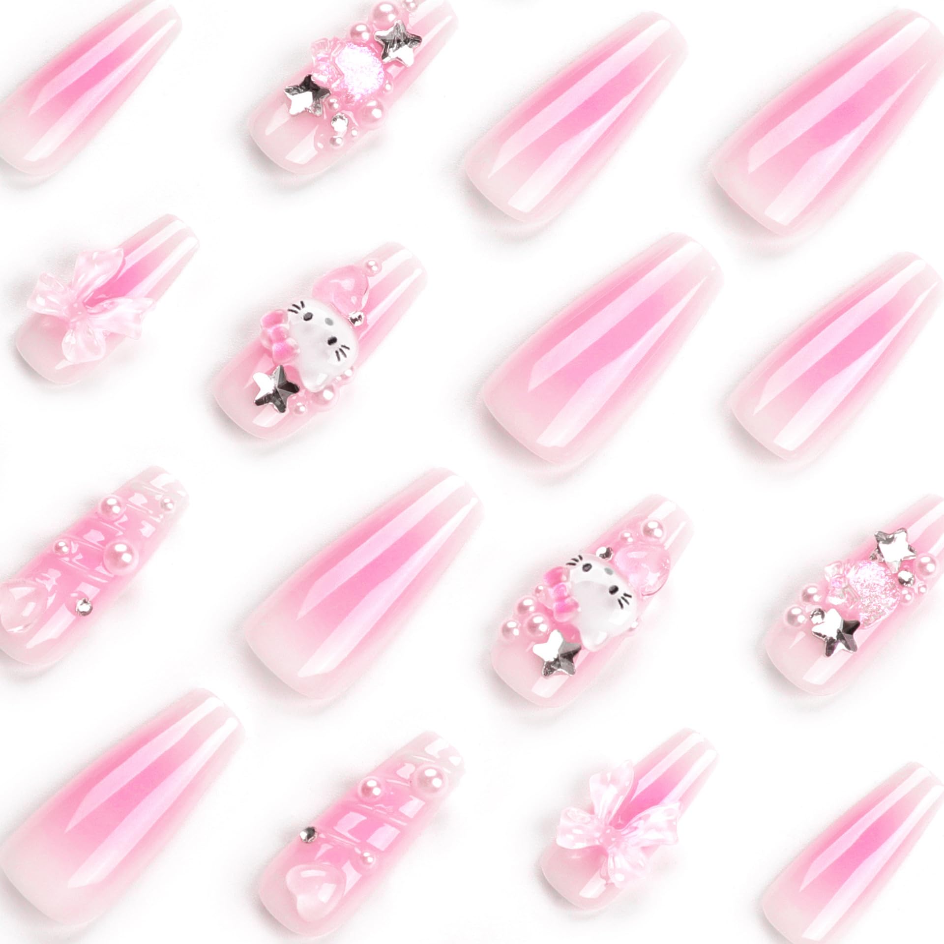Tezocr pink acrylic nails with a natural, glossy look.
