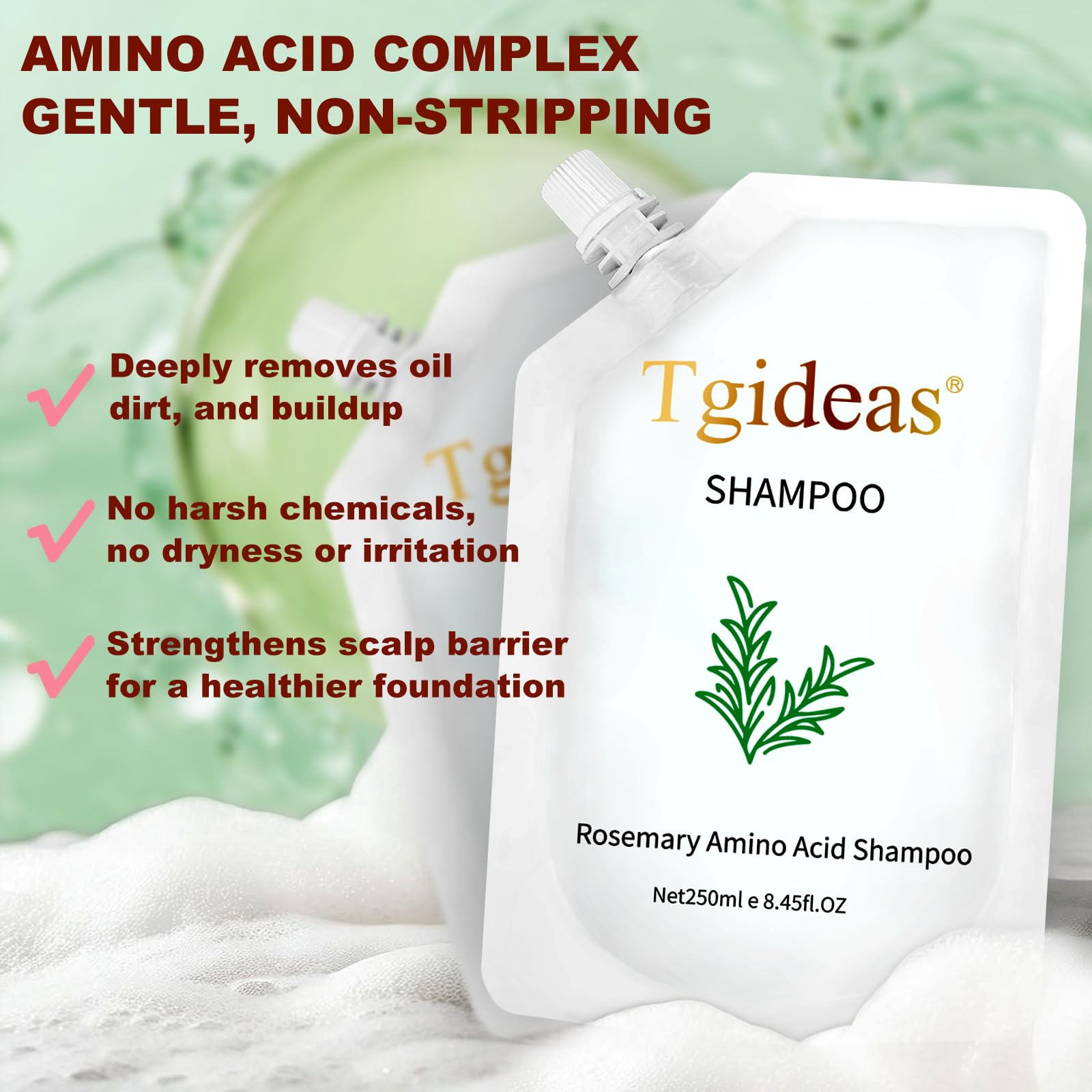 Champú Tgideas con zinc PCA, densidad capilar y mayor resistencia.