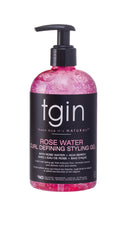 tgin agua de rosas en botella: hidratación suave para rizos definidos.