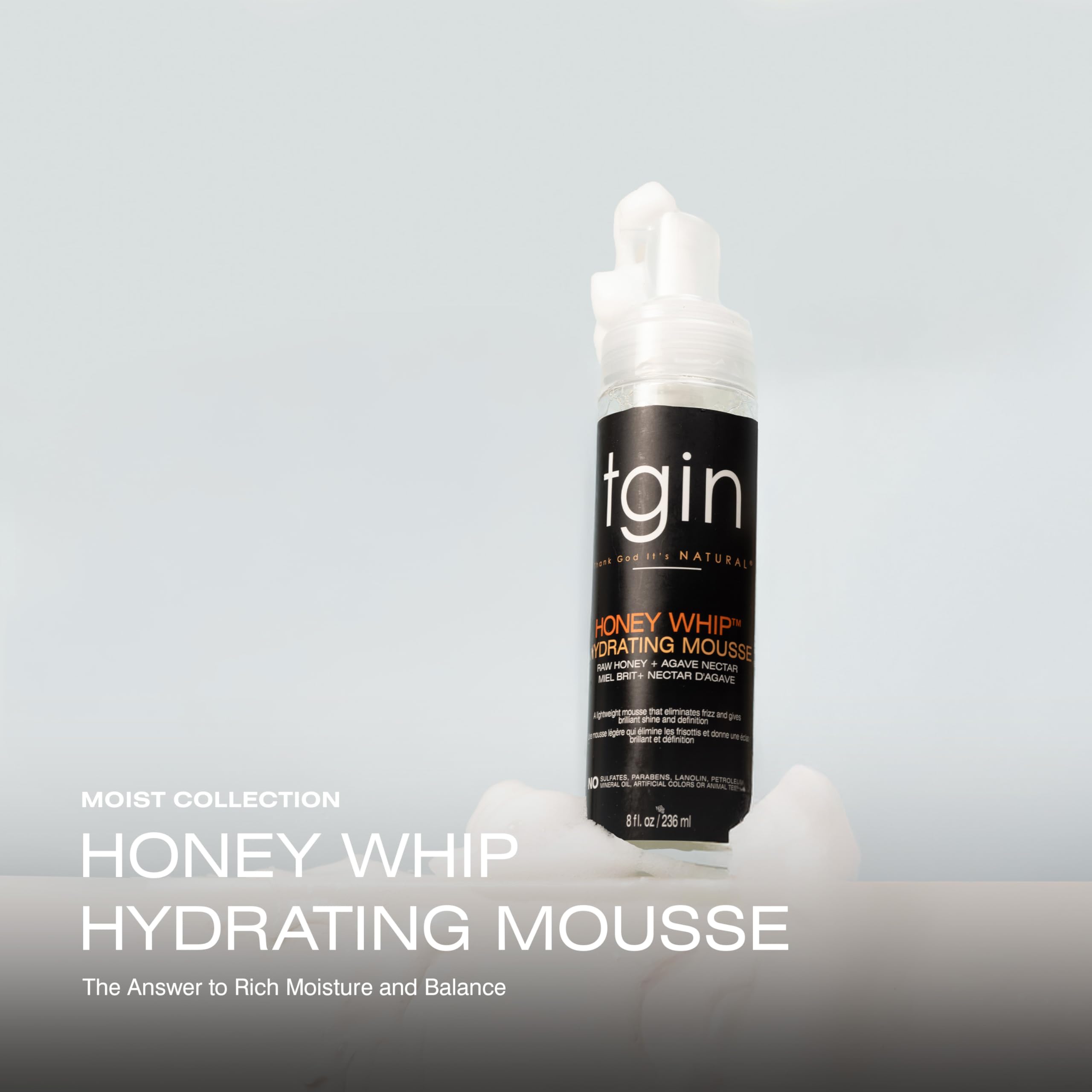 tgin Honey Whip mousse define rizos sin crujido