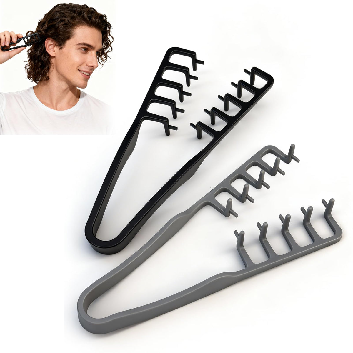 TGJUEDW 2-pack texture comb boosts natural volume and texture