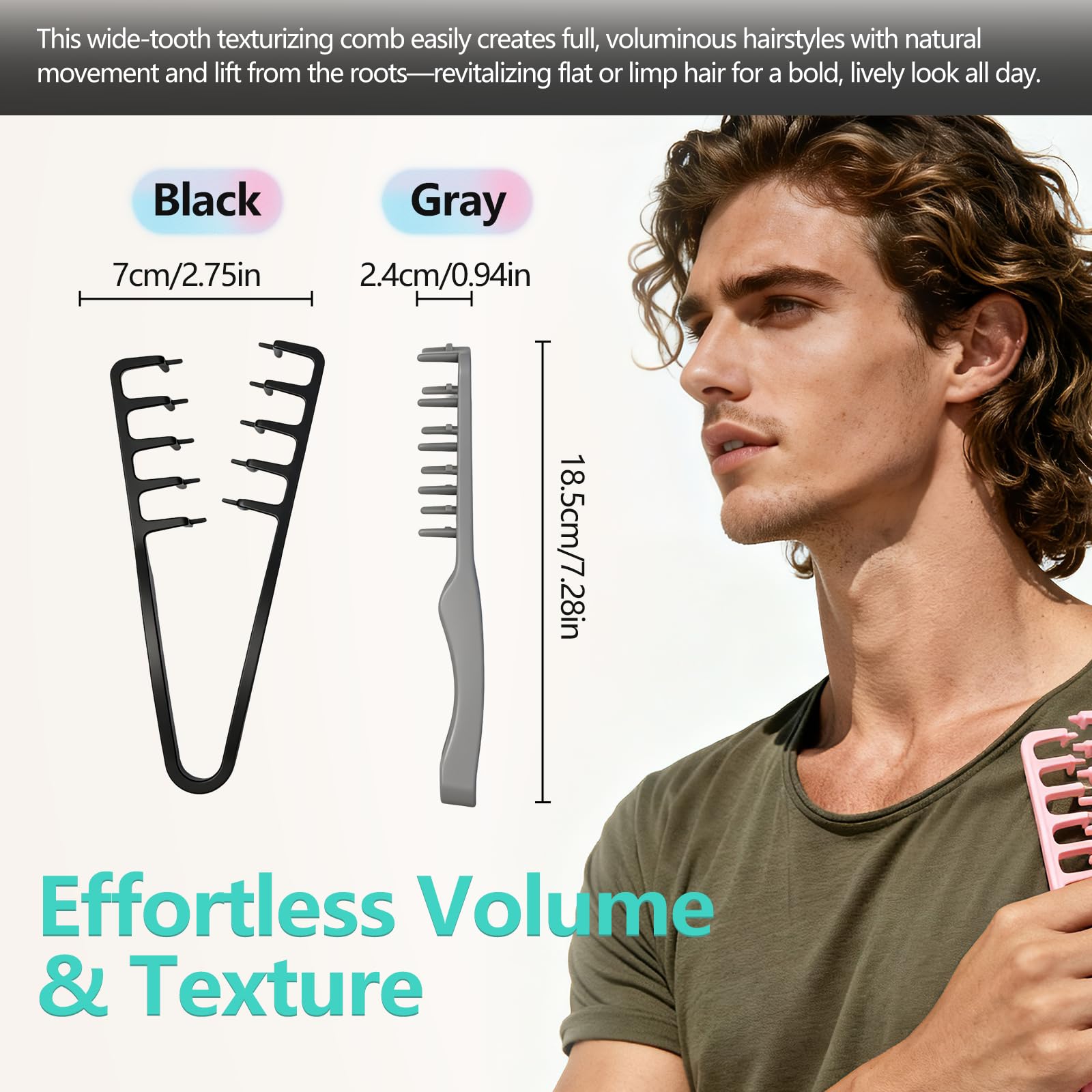 TGJUEDW black grey comb set complements casual and professional hair