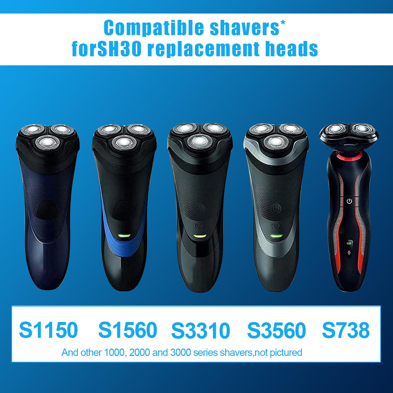 TGSBHIO six-head pack ensuring ongoing shaving performance