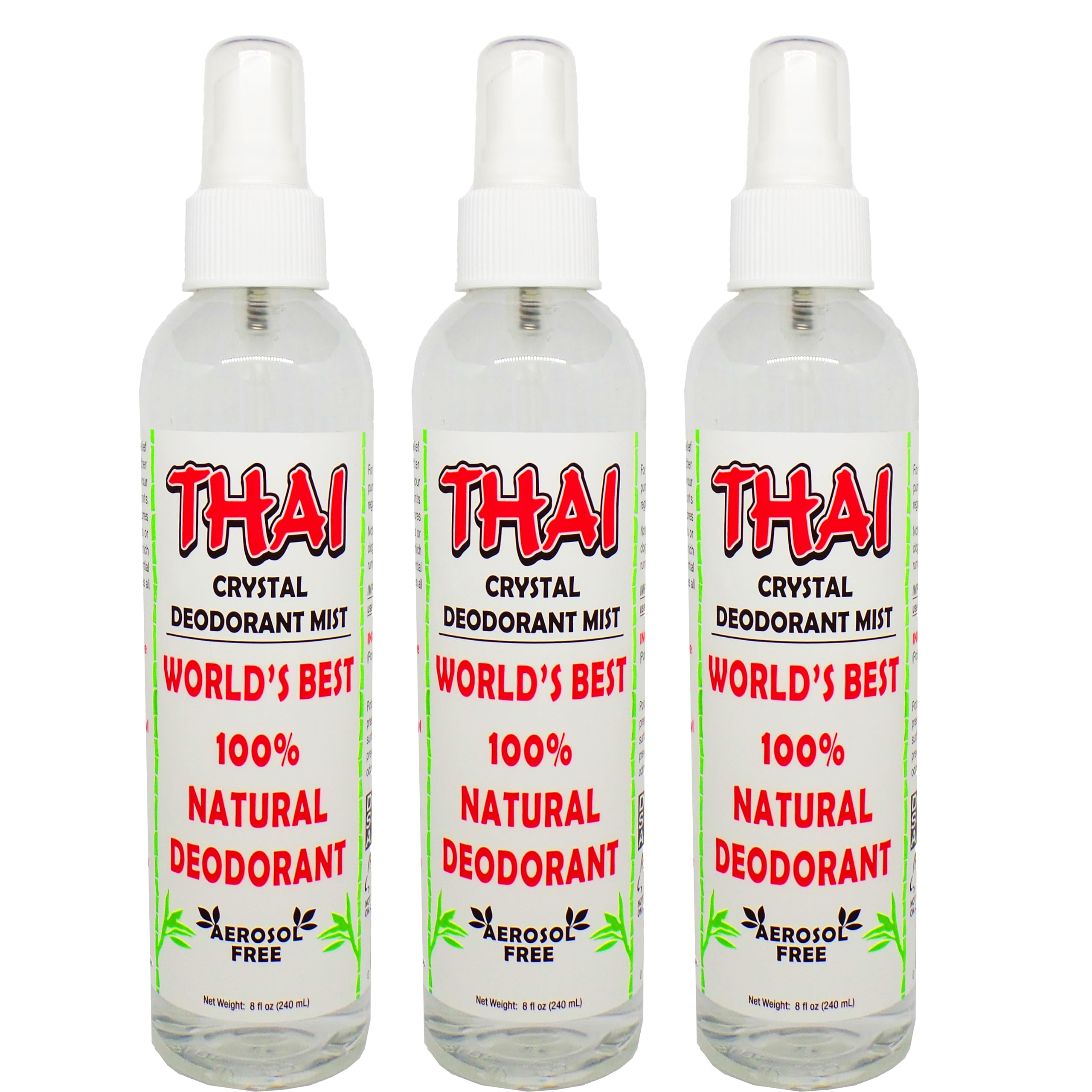 Thai Deodorant Stone Crystal Mist: desodorante natural en atomizador 8 oz para uso diario