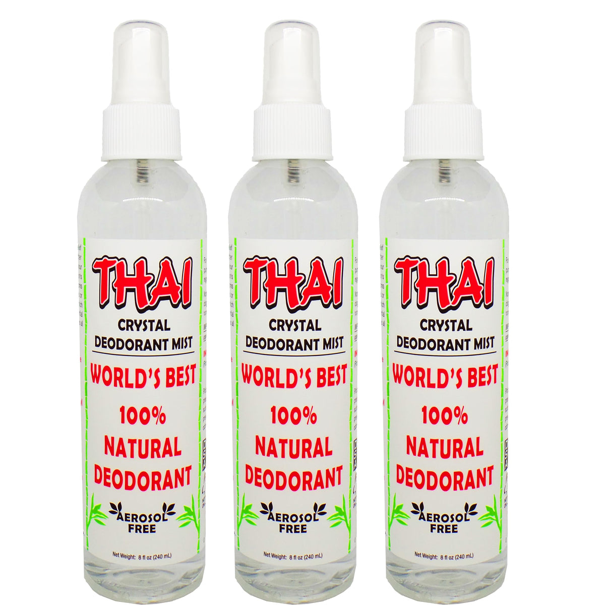 Thai Deodorant Stone Crystal Mist: desodorante natural en atomizador 8 oz para uso diario