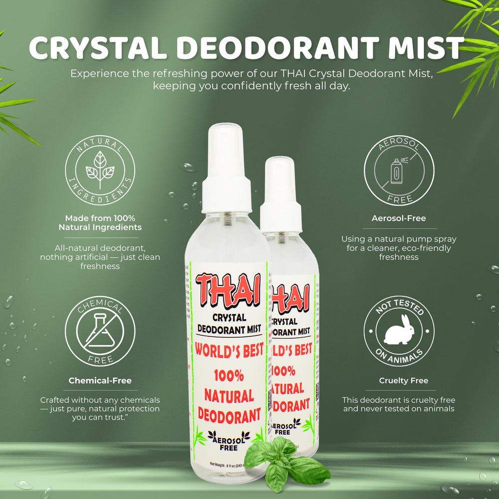 Envase con pump de Thai Deodorant Stone para aplicación suave y sin manchas