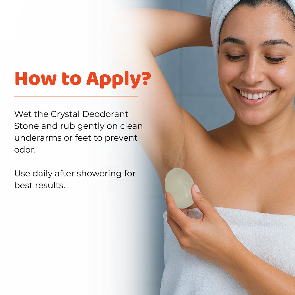 Thai Deodorant Stone en empaque natural para viajar ligero.