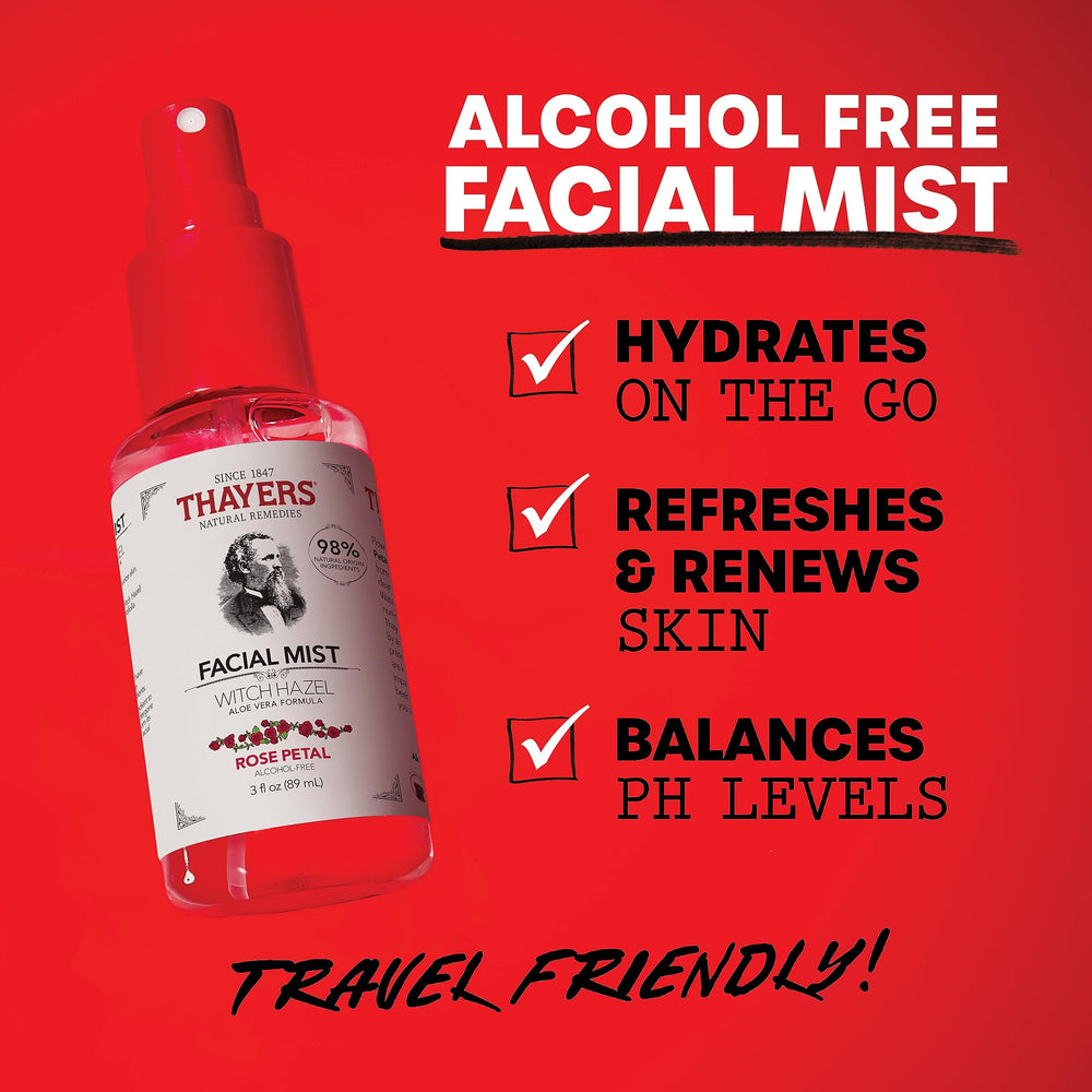 Thayers Alcohol-Free Witch Hazel Mist image showing refreshing facial spray.