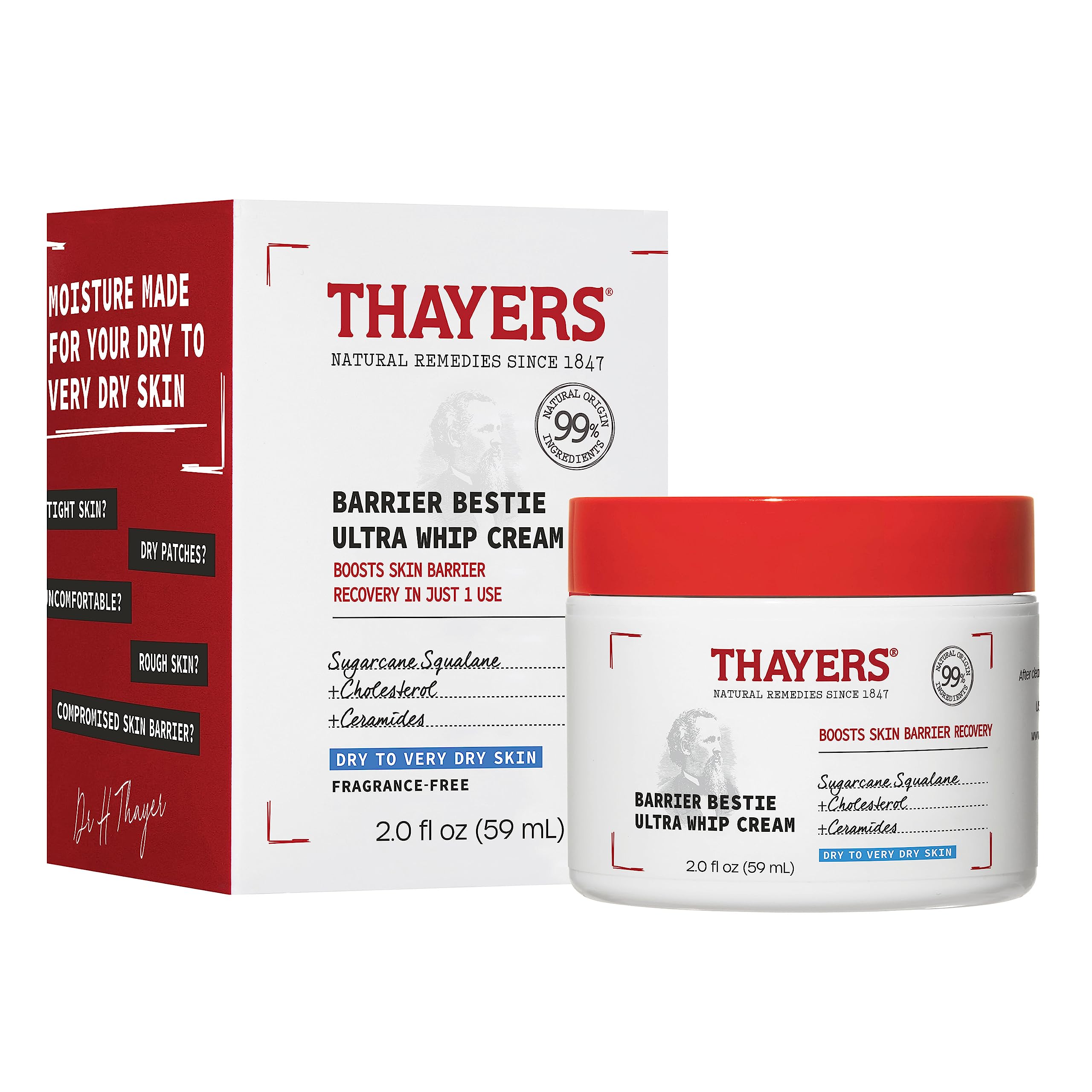 THAYERS Barrier Bestie crema facial ultrasuave para hidratación sostenida.