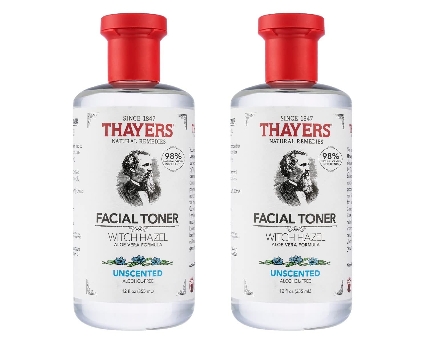 THAYERS unscented toner bottle front for daily hydration and gentle cleansing.