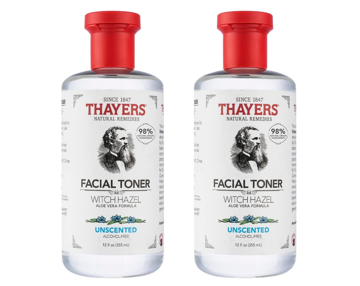 THAYERS unscented toner bottle front for daily hydration and gentle cleansing.