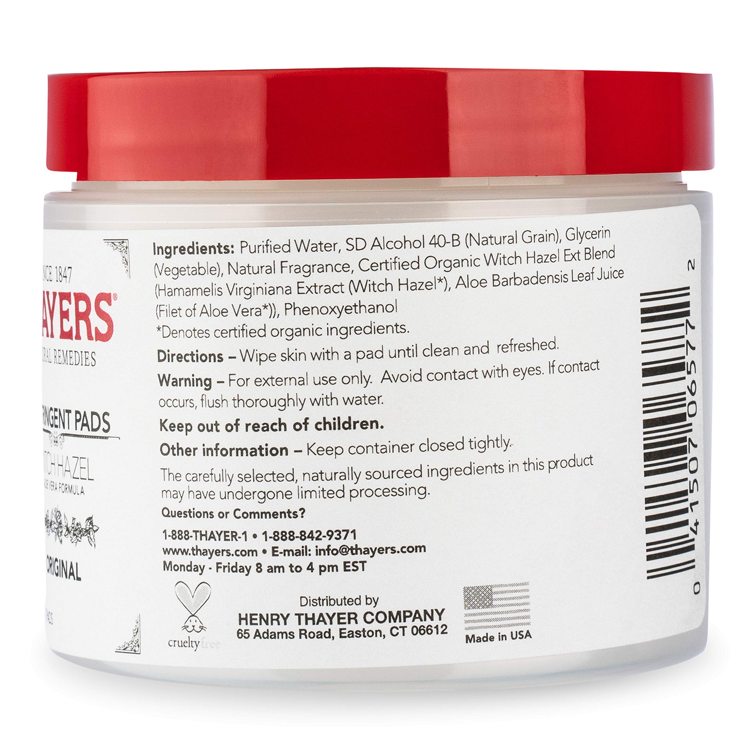 THAYERS cultivo organico hamamelis aloe vera para rendimiento natural.