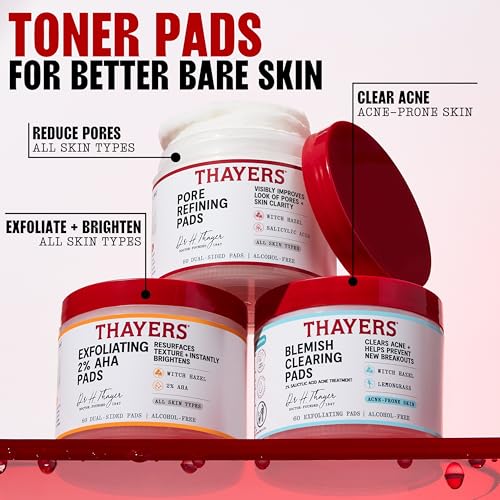 Thayers discos tónico antiacné, prevención de brotes sin resecar la piel.