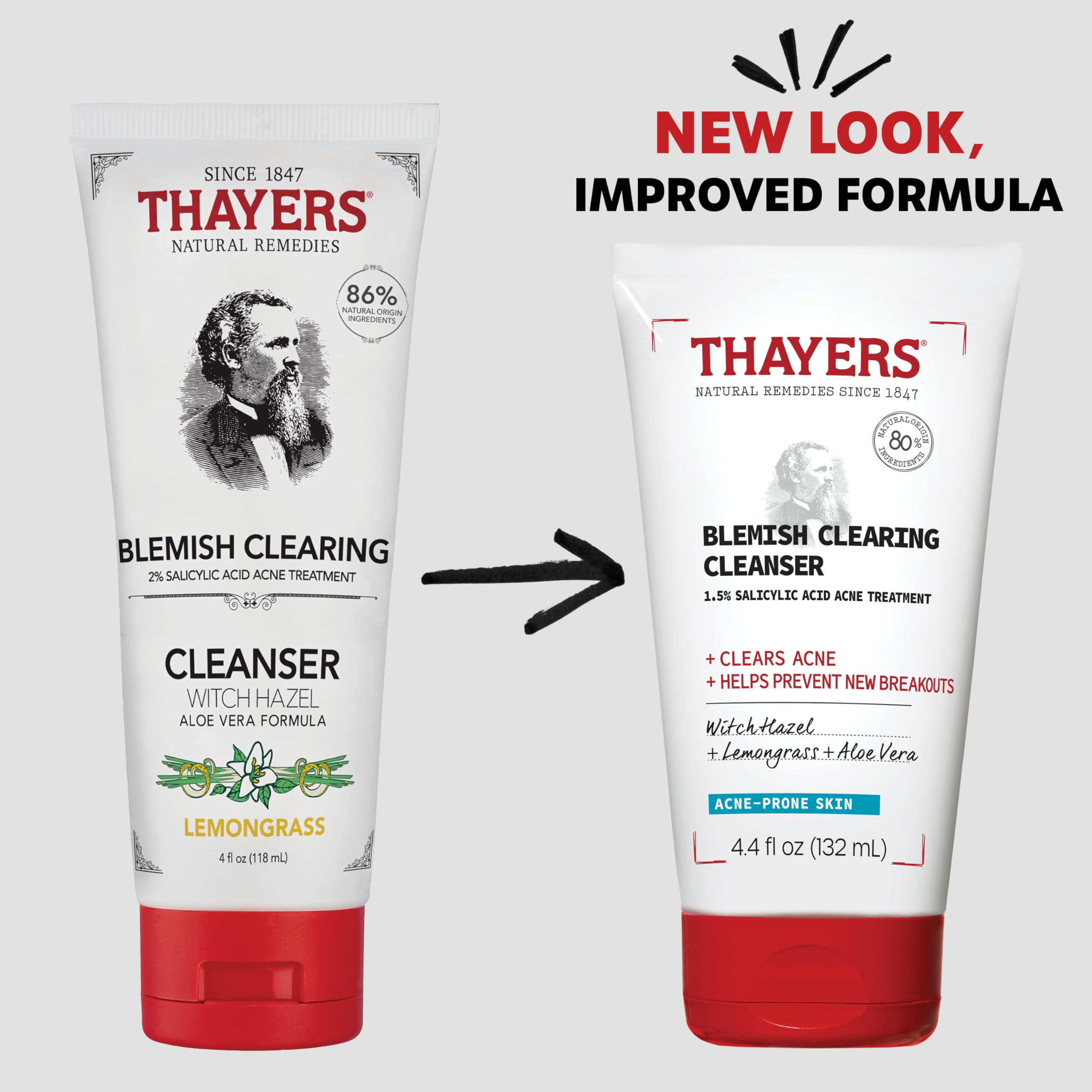 THAYERS gel cremoso sin sulfatos, textura suave para limpieza diaria.