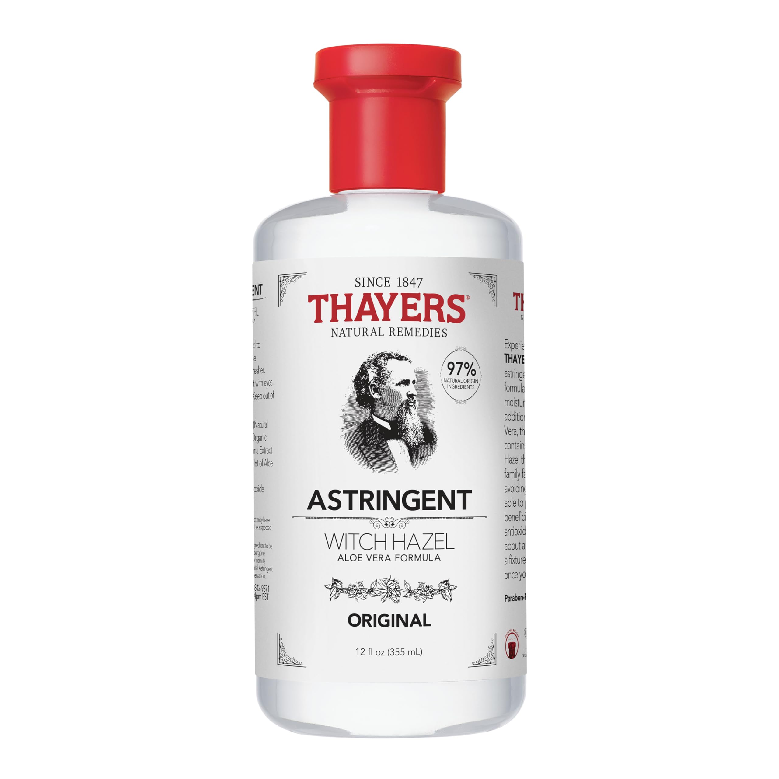 THAYERS hamamelis botella 12oz para limpieza facial suave