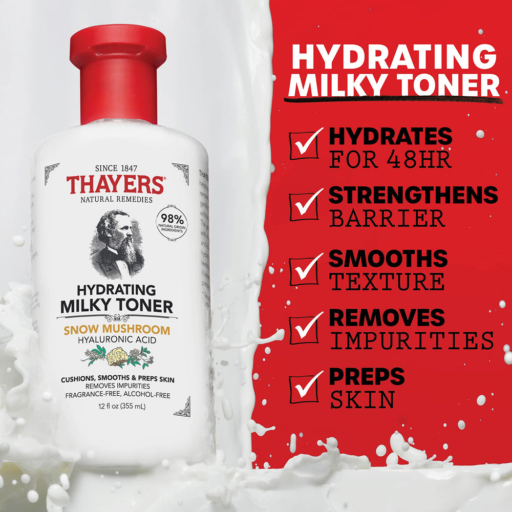 THAYERS Milky Toner elderflower-water bottle nourishes sensitive skin with soothing hydration