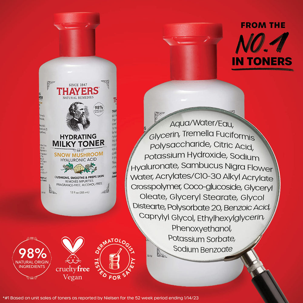 THAYERS Milky Toner skincare routine shot shows easy daily use