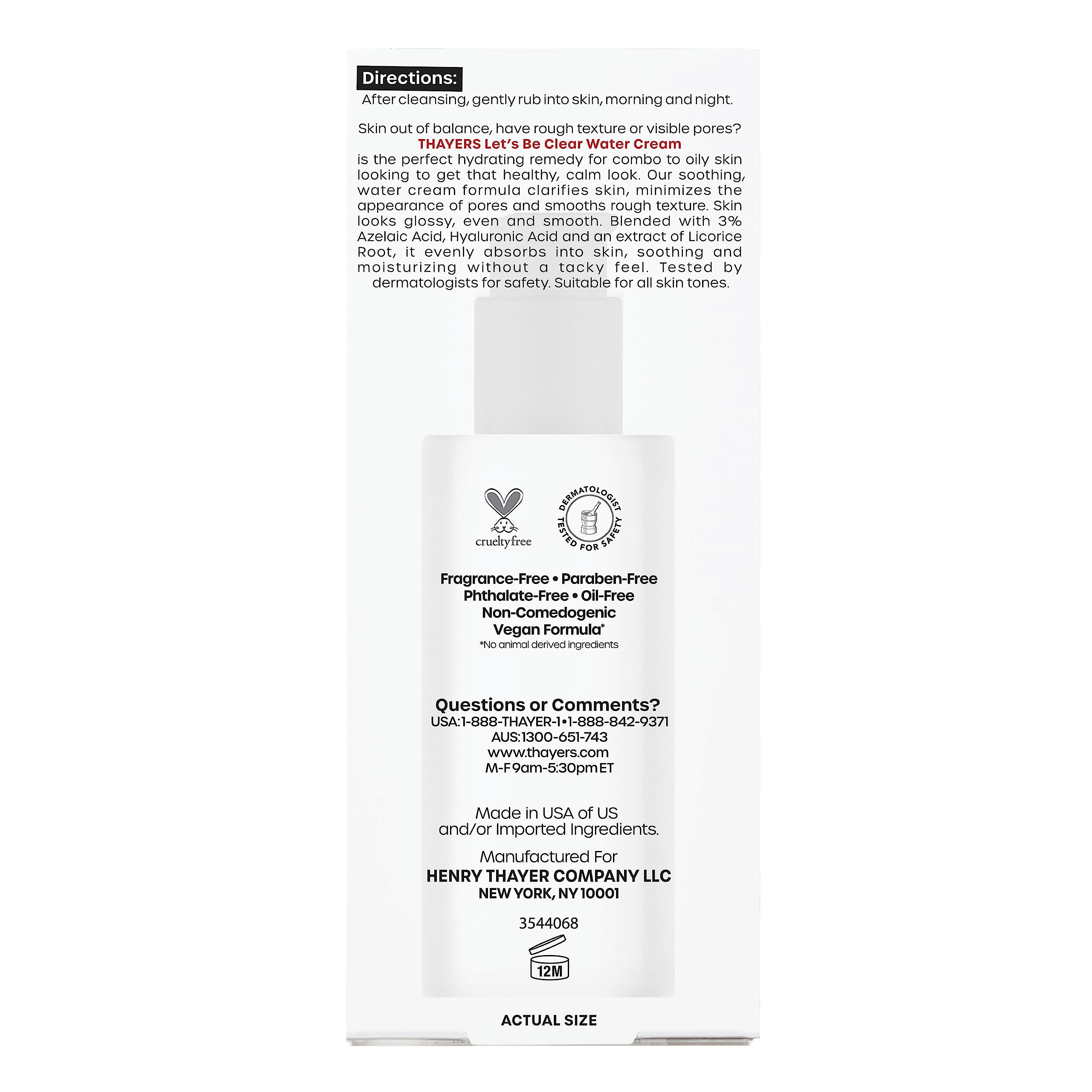 THAYERS textura-glow crema ligera deja piel equilibrada y fresca.