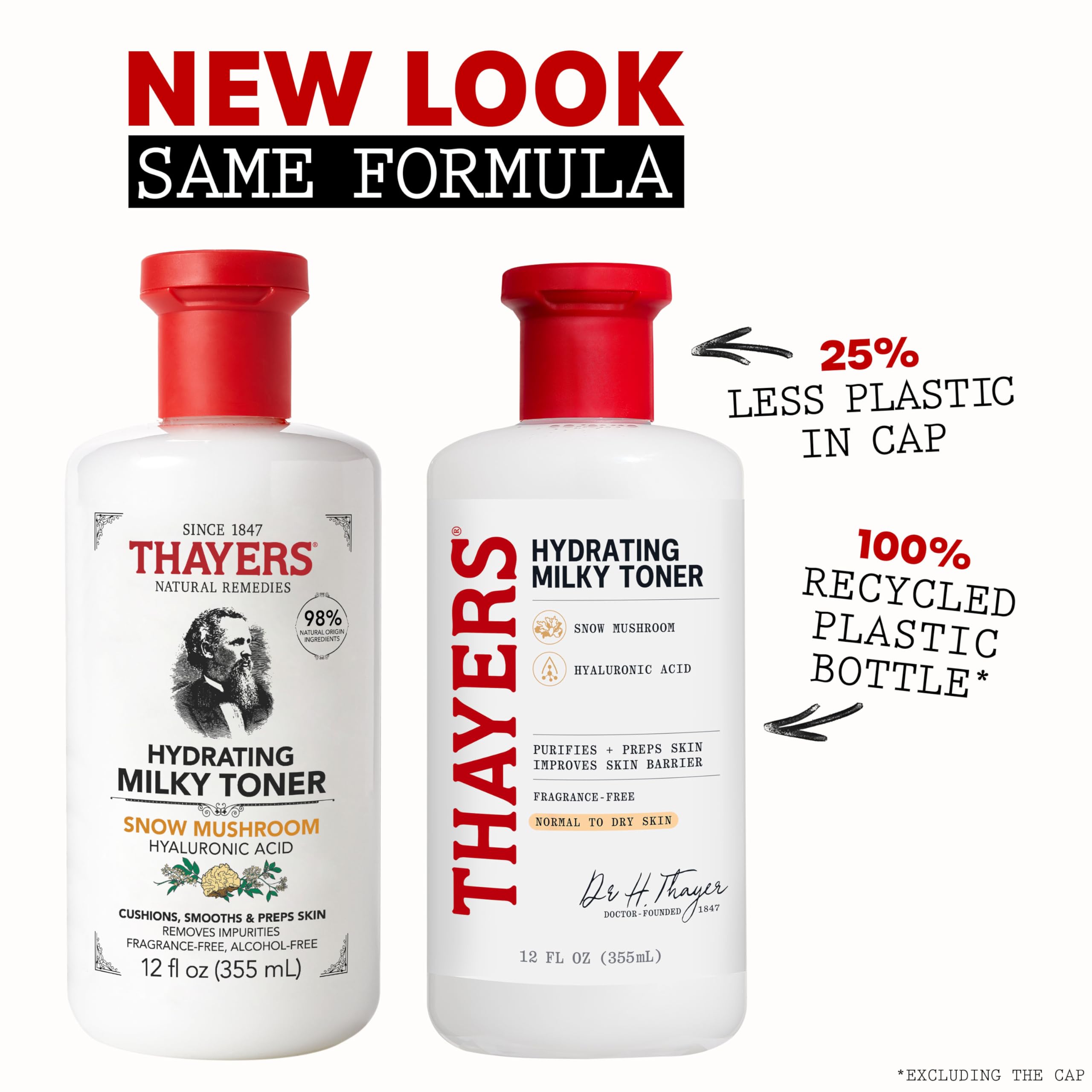 THAYERS Tónico con ácido hialurónico flor de saúco, hidratación prolongada.