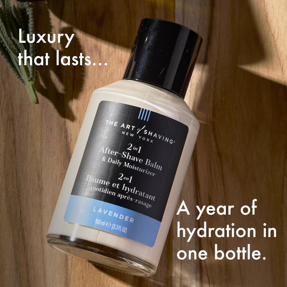 The Art of Shaving balm being applied with a smooth, even texture