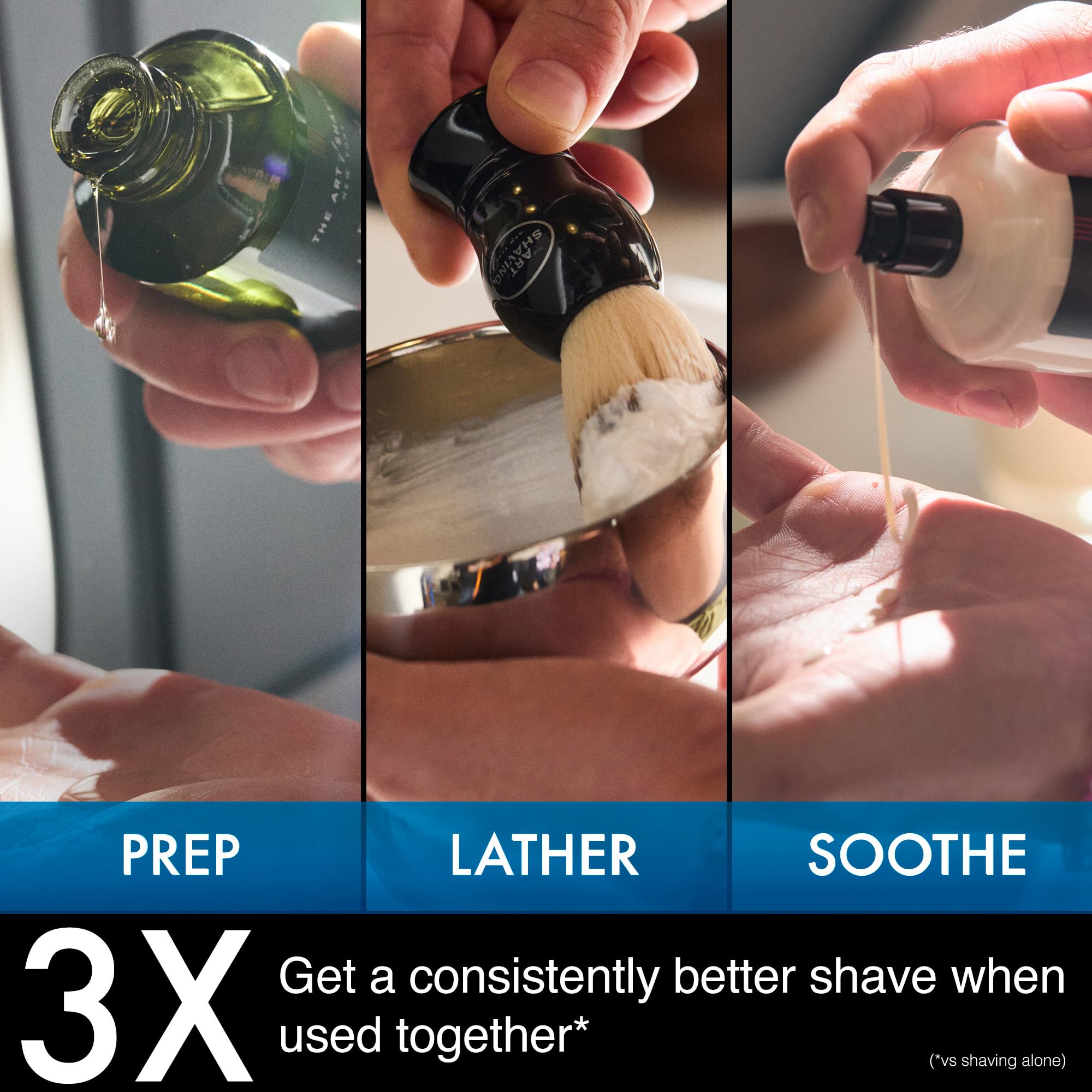 The Art of Shaving balm bottle cap and label close-up