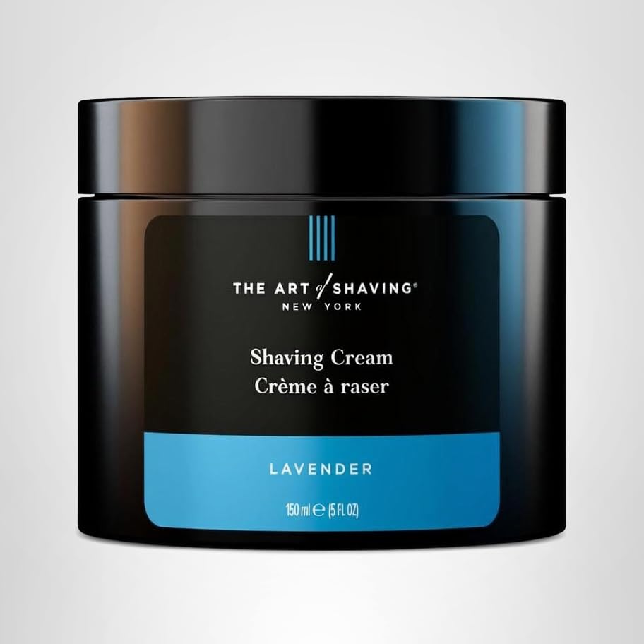 The Art of Shaving Lavender shaving cream morning routine for a refreshed start.