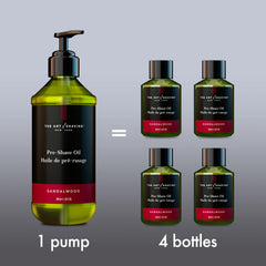 The Art of Shaving pre-shave oil on hands before shaving for glide