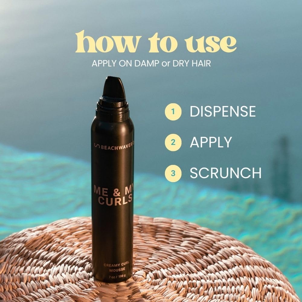 The Beachwaver Co. Me & My Curls mousse cremosa vegana, cabello satinado