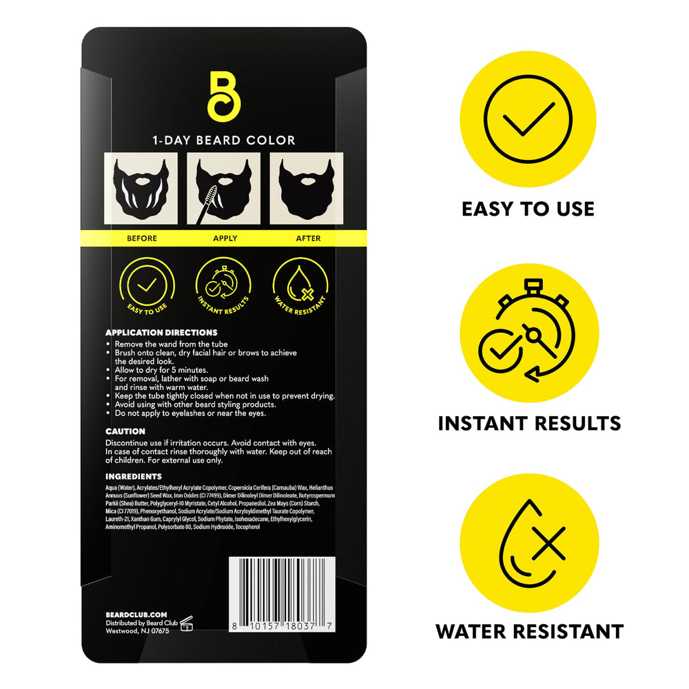 The Beard Club bottle offers up to 30 applications for ongoing color