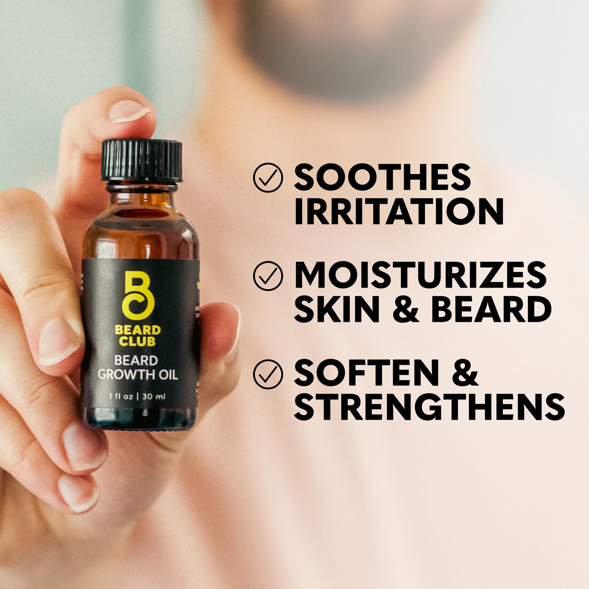 The Beard Club shampoo bar lather emphasizing clean, soft beard.