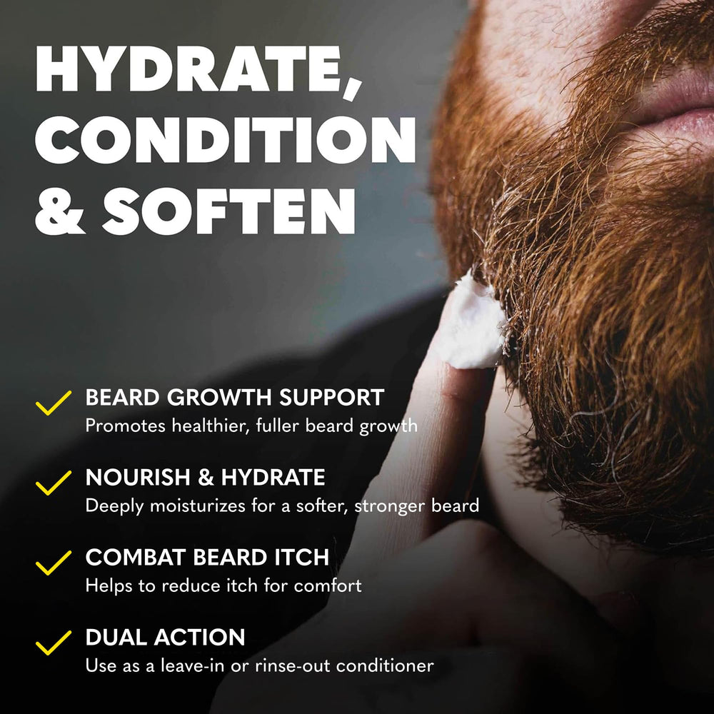 The Beard Club beard-softness close-up highlighting itch relief and dryness control.