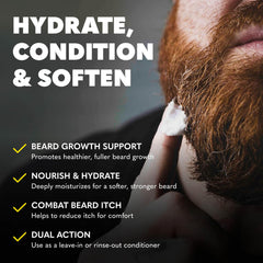 The Beard Club beard-softness close-up highlighting itch relief and dryness control.